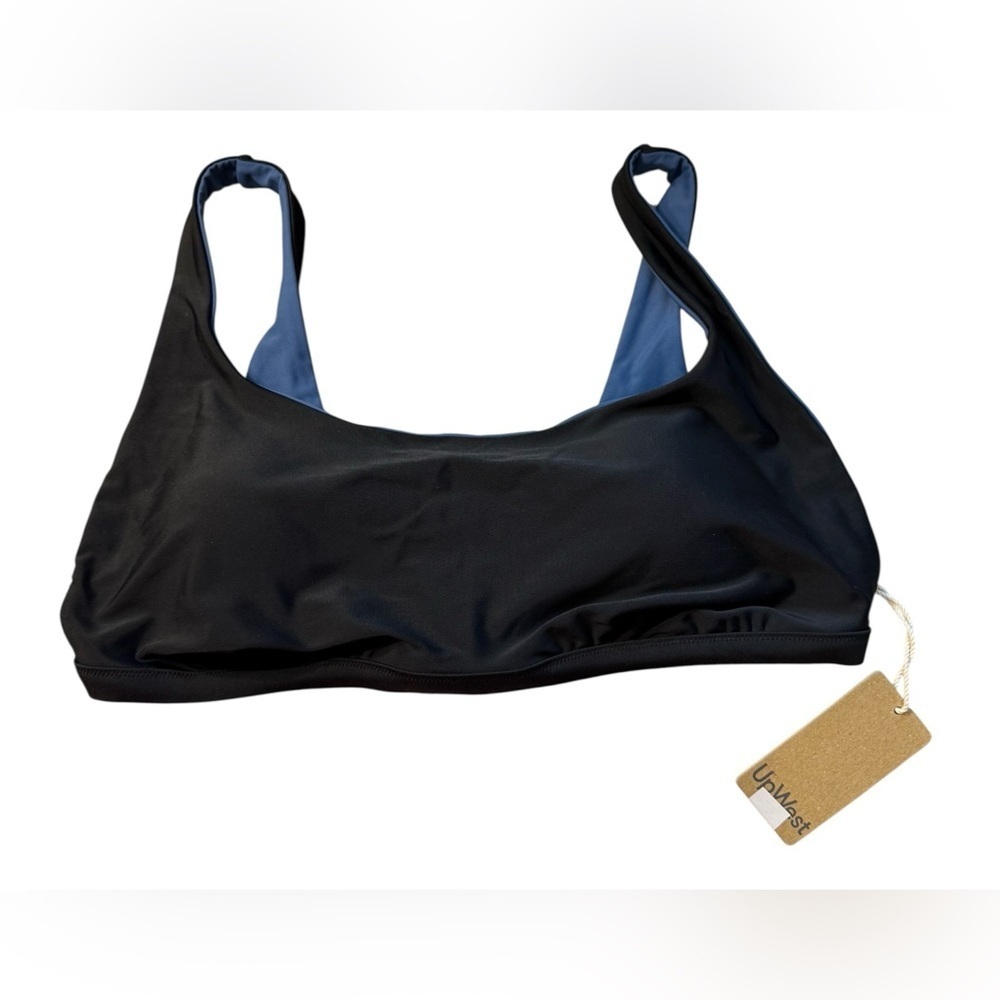 Up West Women’s Reversible Bikini Top Size XL Black & Blue New With Tags!